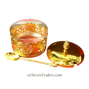 Fancy Sugar Pot with Spoon - Image 3