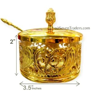 Fancy Sugar Pot with Spoon - Image 2