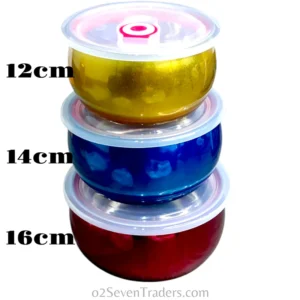 Airtight Bowls 3pcs Multicolor Stainless Steel Imported. - Image 2