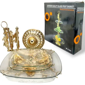 Fancy 24K Serving Stand Premium 3 Tier (Medium Ring Handle) | Serving+Decor| Cake Dish - Image 5