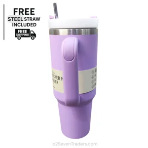STANLEY Tumbler STEEL Straw+Plastic Straw Lite Purple 1.18L 40oz - Image 5