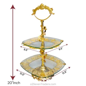 Serving Platter Fancy 2 Tier | Serving & Decor| Cake Dish - Image 2