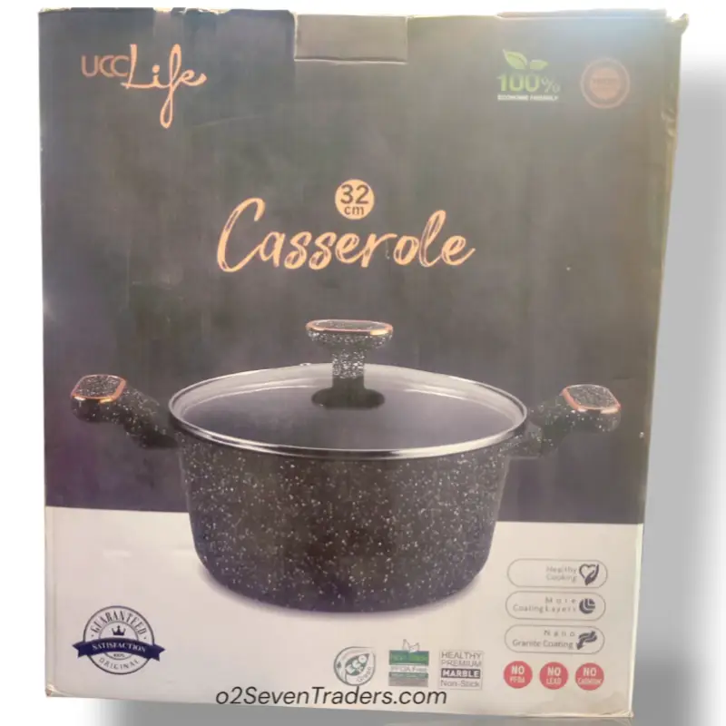 Induction Degchi Granite Coating 32cm Casserole Pot Imported - Image 3